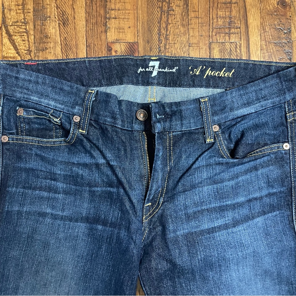 Vintage 7 For All Mankind Men's Dark Indigo Relaxed Jeans A Pocket